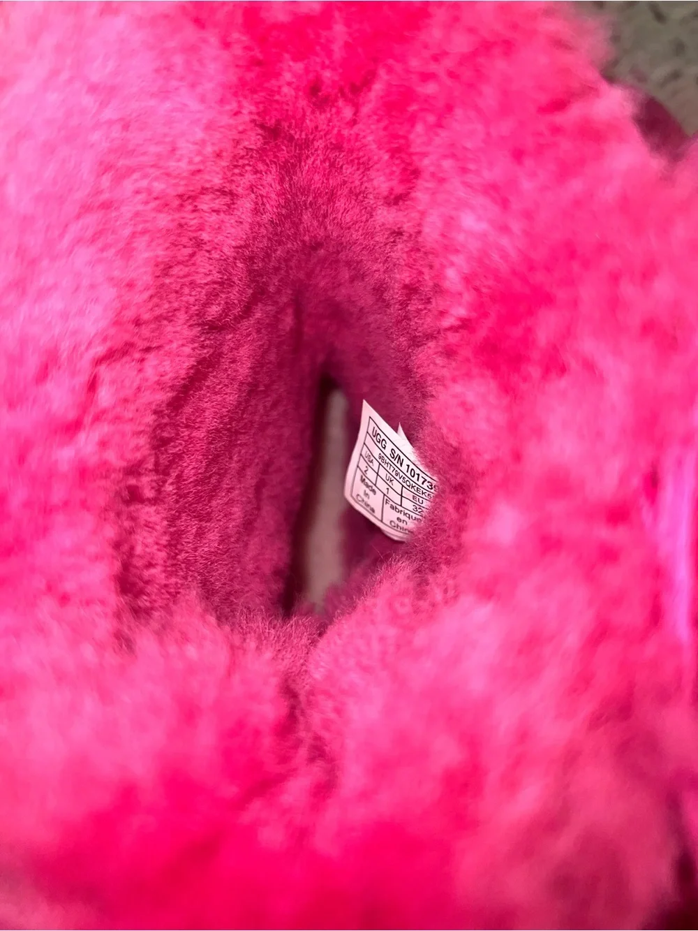 UGG Bright Pink Shearling-Lined Boot Interior